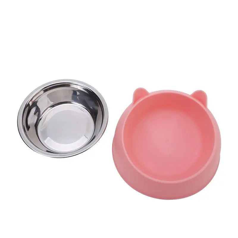 Inclined Cat And Dog Feeding Bowls Kitten Puppy Stainless Steel