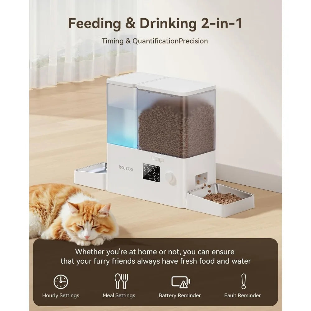 Two In One Automatic Pet Feeder And Water Dispenser