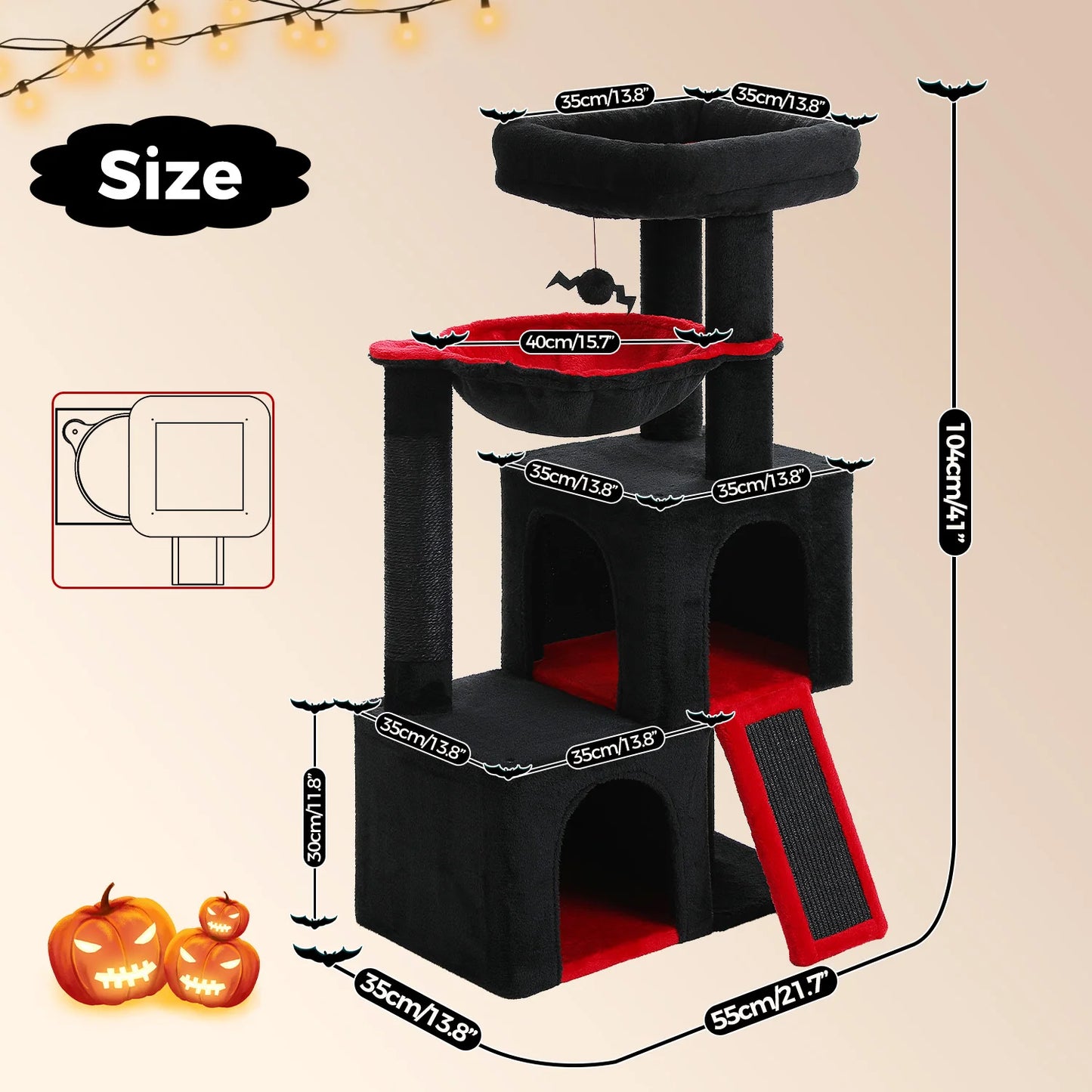 PEQULTICN Large Cat Tree For Indoor Cats Multi Level Tower