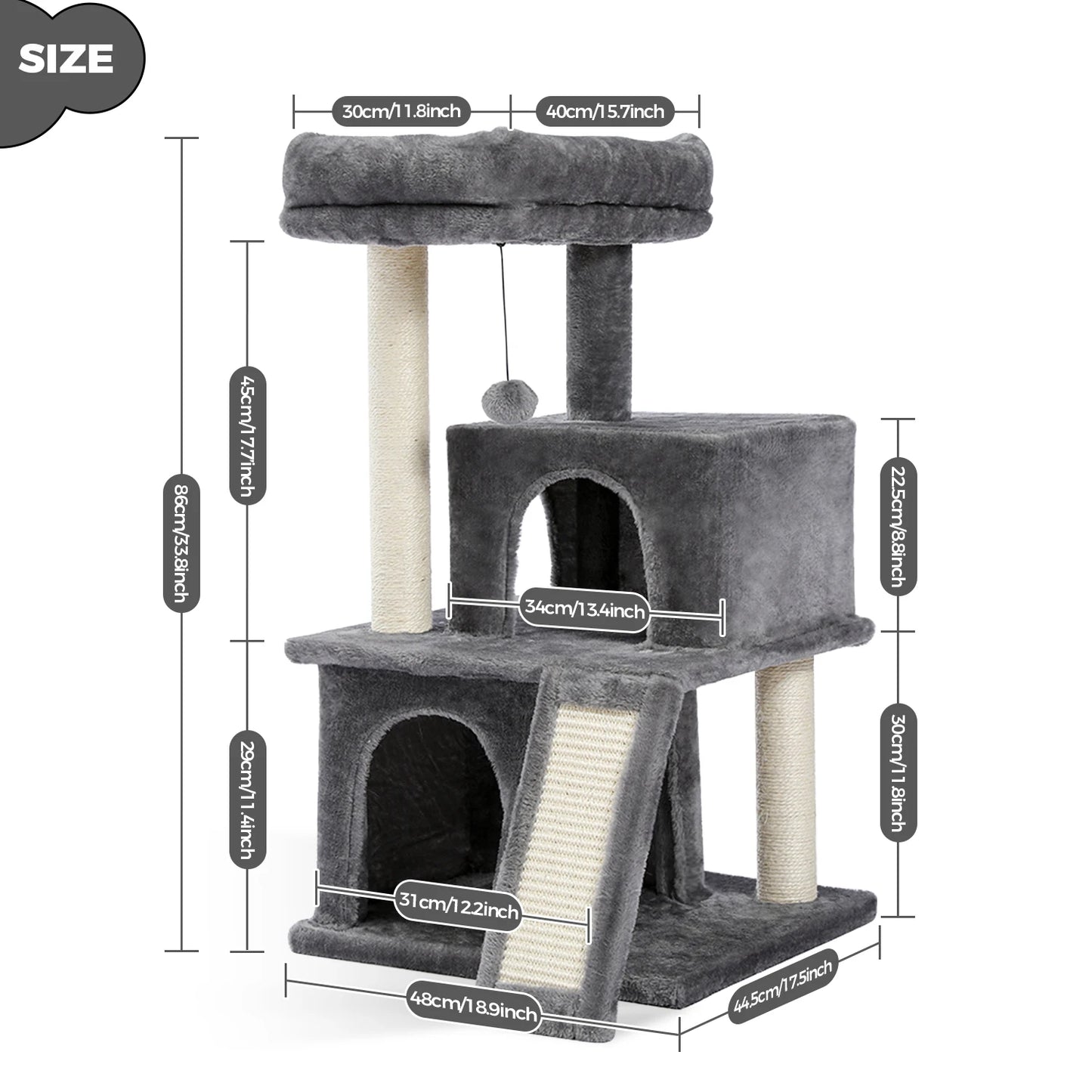 PEQULTICN Large Cat Tree For Indoor Cats Multi Level Tower