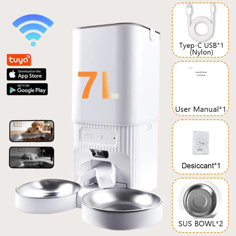 Nityers Smart Pet Feeder With HD Camera And Tuya App