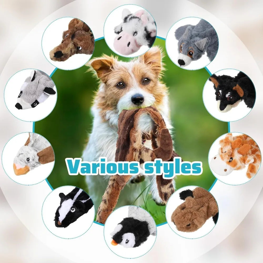 Sratte 10 Pack Soft Squeaky Dog Toys No Stuffing Durable