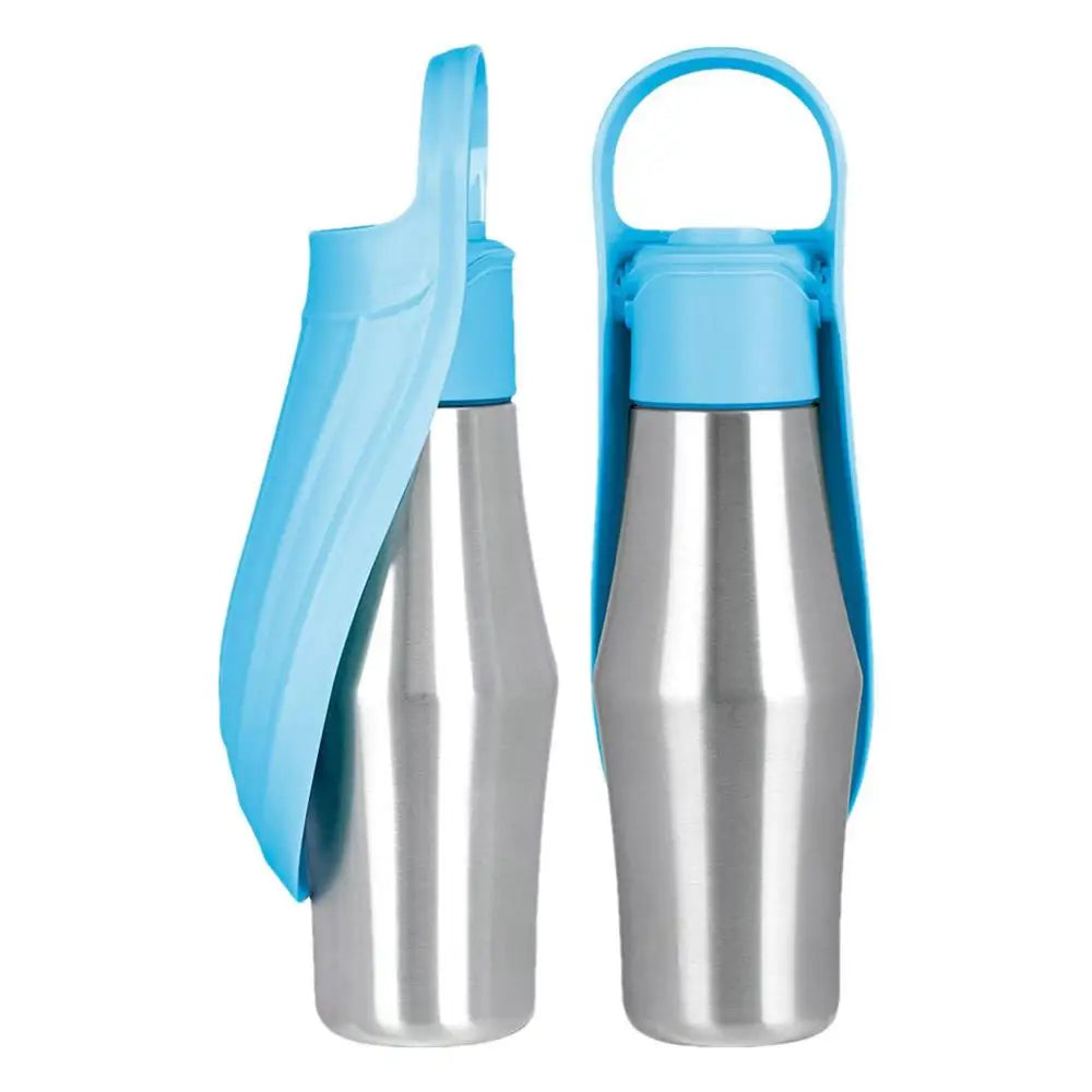 Stainless Steel Dog Water Bottle Two in One Travel Dispenser