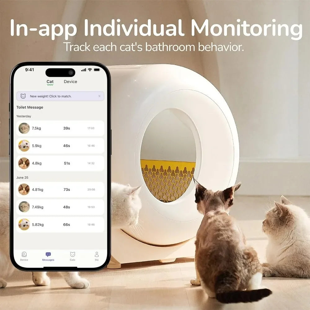 Automatic Self Cleaning Cat Litter Box With App Odor Free