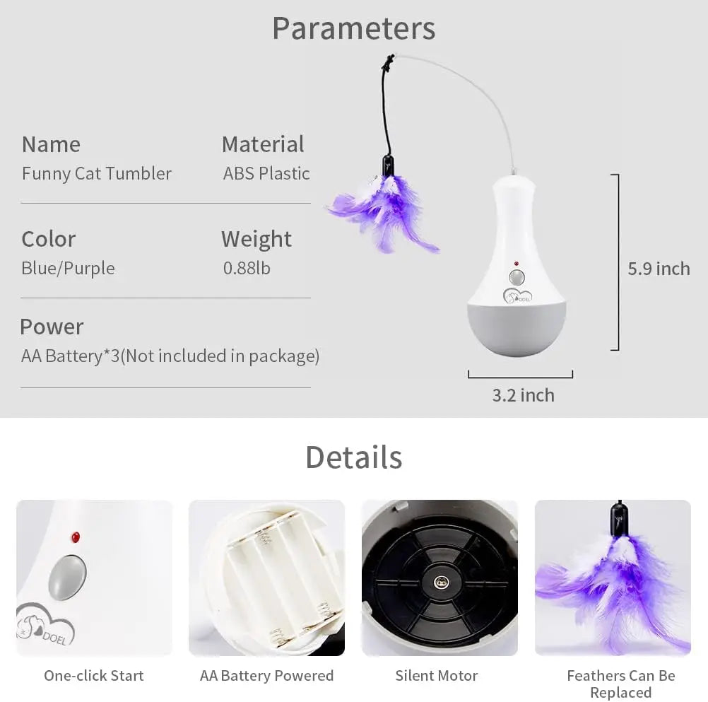 Cat Interactive Feather Teaser Toy For Kittens Indoor Play