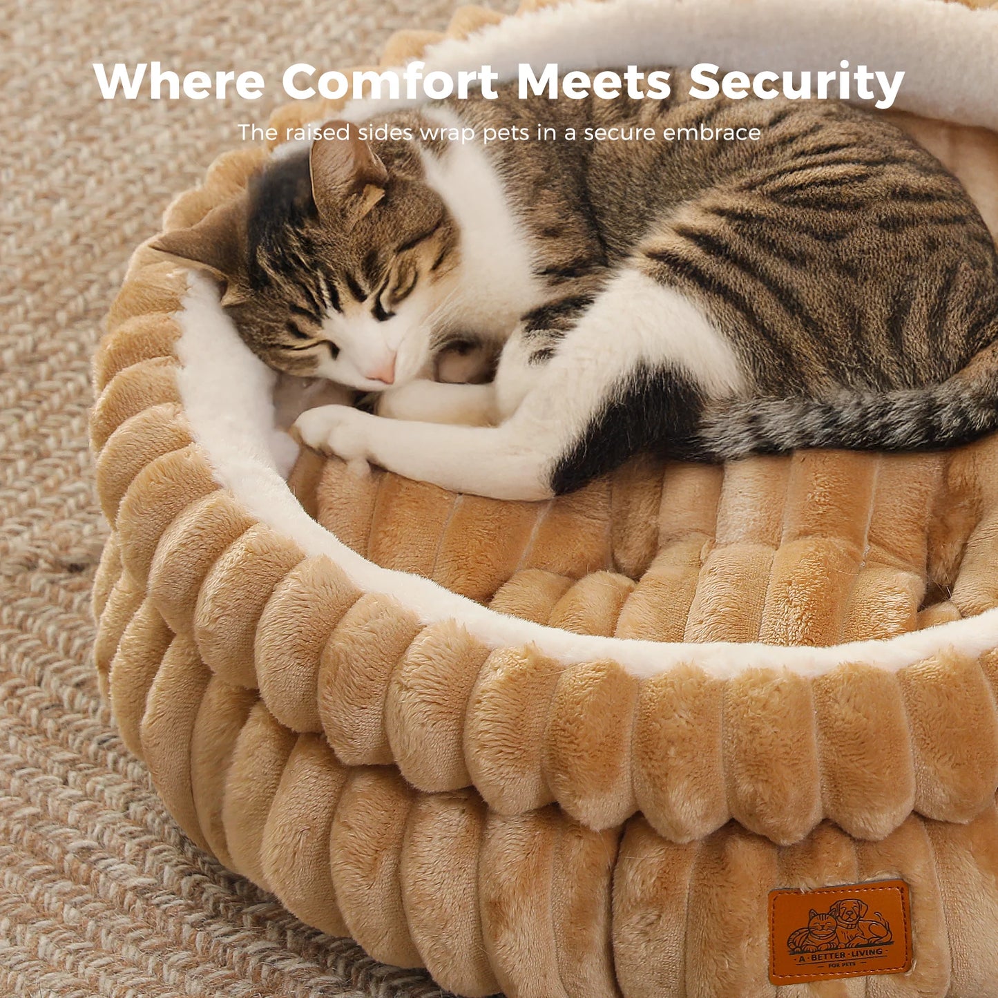 PAWZ Road Dog Bed Cozy Round Washable Anti Slip Bottom