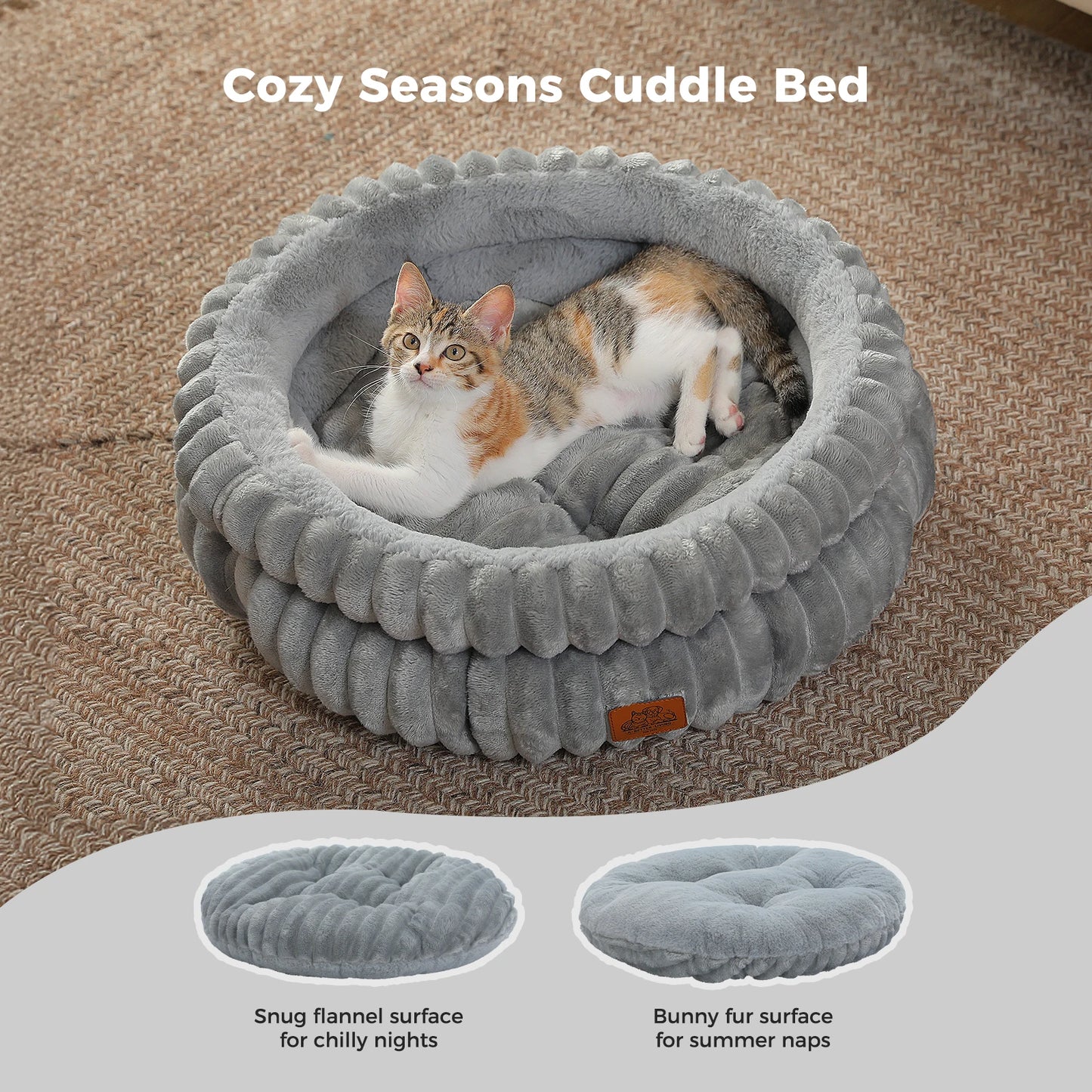 PAWZ Road Dog Bed Cozy Round Washable Anti Slip Bottom