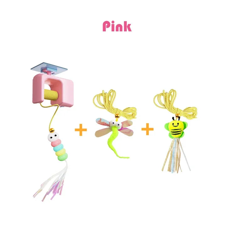 Booteely Interactive Hanging Cat Toy With Retractable String Feathers