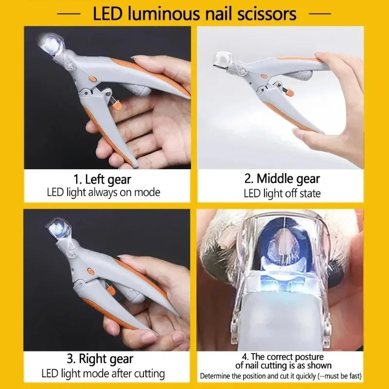 LED Pet Nail Clipper For Safe Dog And Cat Grooming