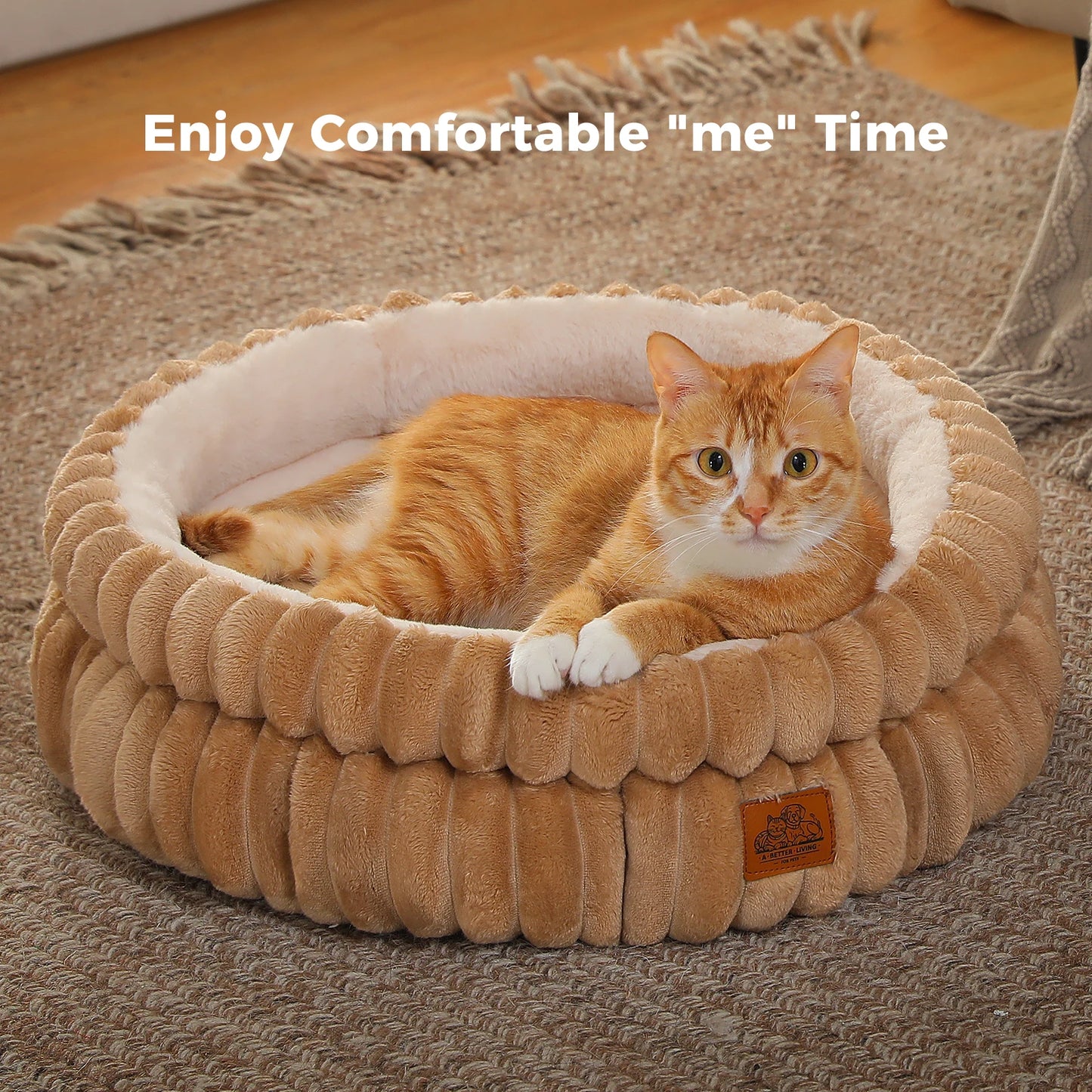 PAWZ Road Dog Bed Cozy Round Washable Anti Slip Bottom
