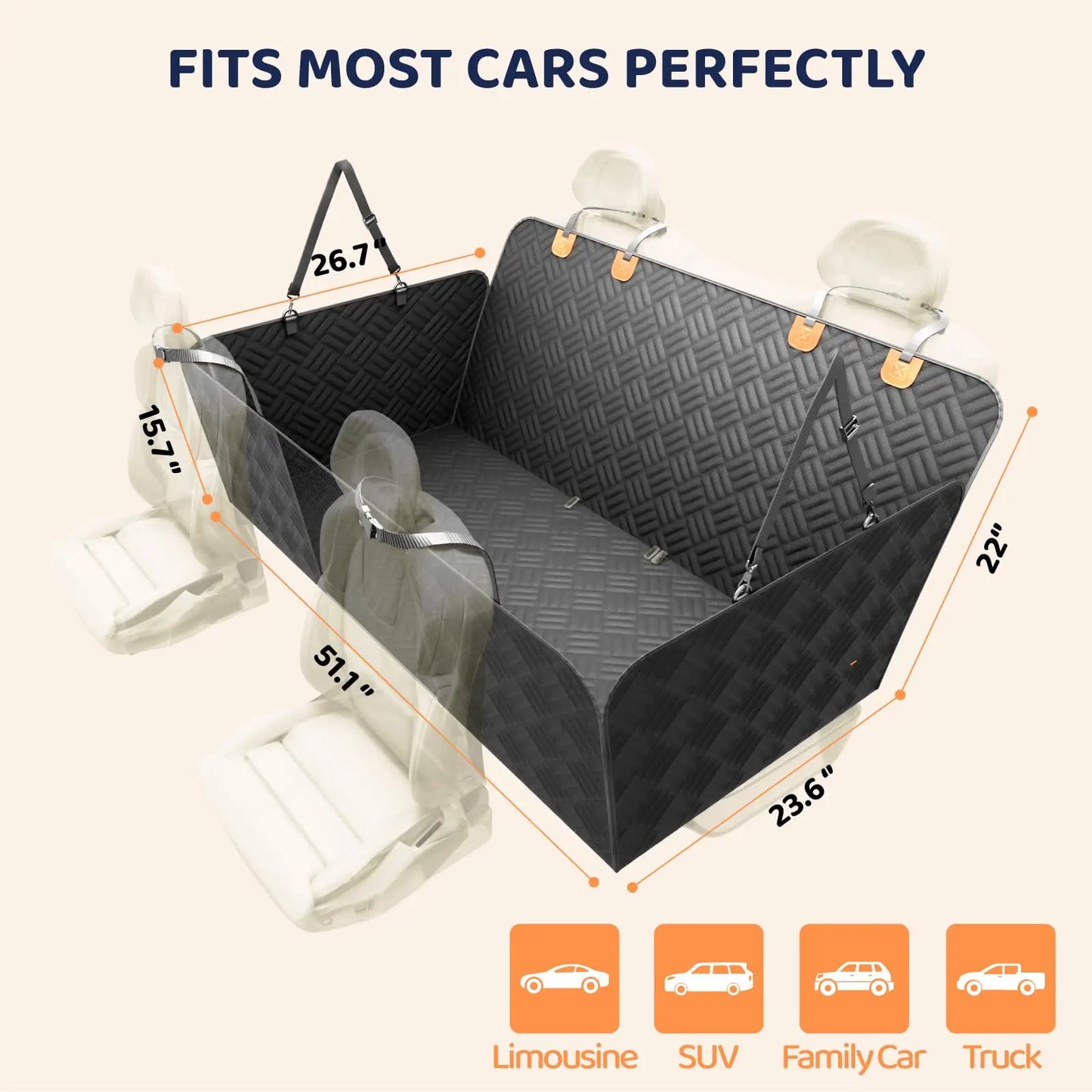 Zhejiang Back Seat Dog Cover Hammock Load Bearing 400 Pounds