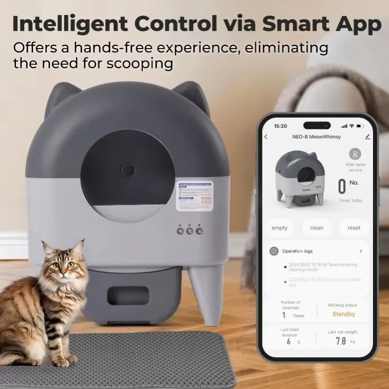 Lunapurr Automatic Self Cleaning Cat Litter Box with App Control