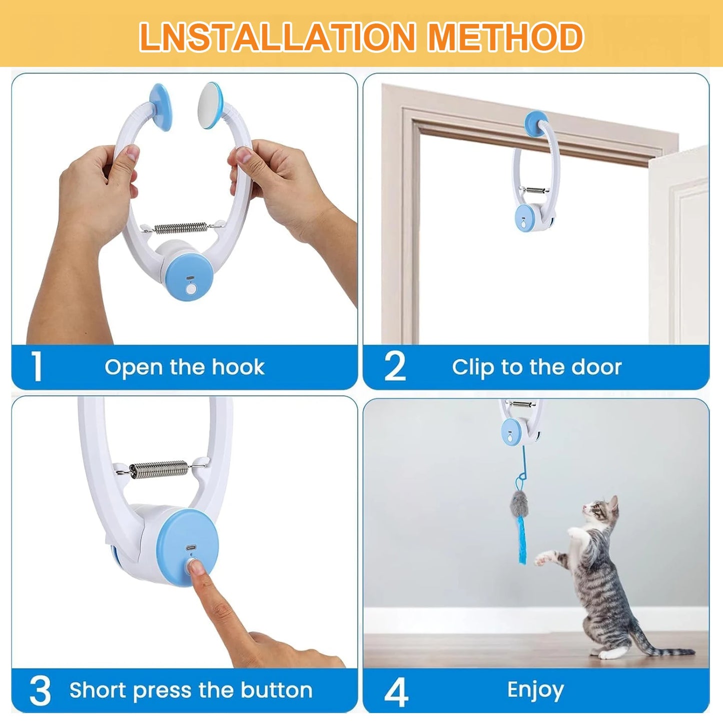 Electronic Teaser Self Play Feather Cat String Toy With Catnip Mice
