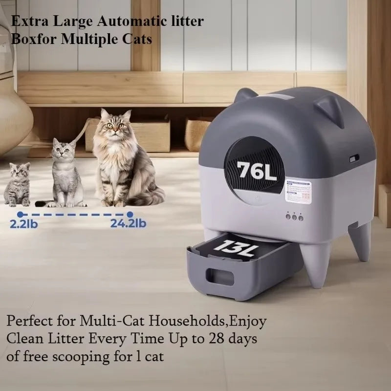 Lunapurr Automatic Self Cleaning Cat Litter Box with App Control