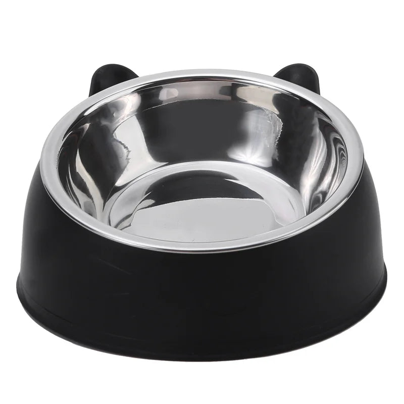 Inclined Cat And Dog Feeding Bowls Kitten Puppy Stainless Steel