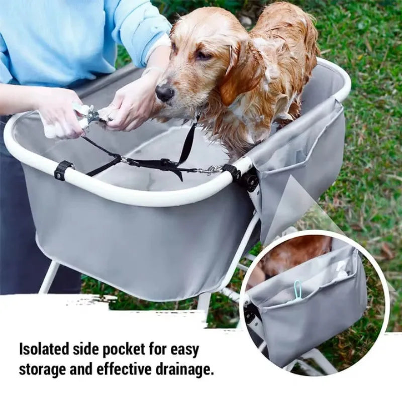 Dog Litter Elevated Foldable Dog Bath Tubs Adjustable Bathing Station