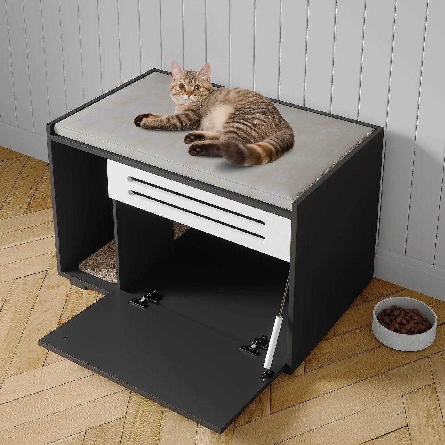 Studyset Cat Litter Box Furniture With Flip Down Door