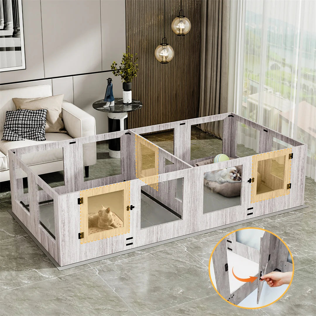 High-concerned Tempered Glass Pet Whelping Box With Pad