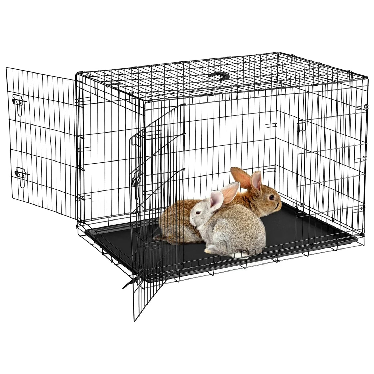 HiMISSCN Rabbit Cage Portable Folding Slide Out Tray
