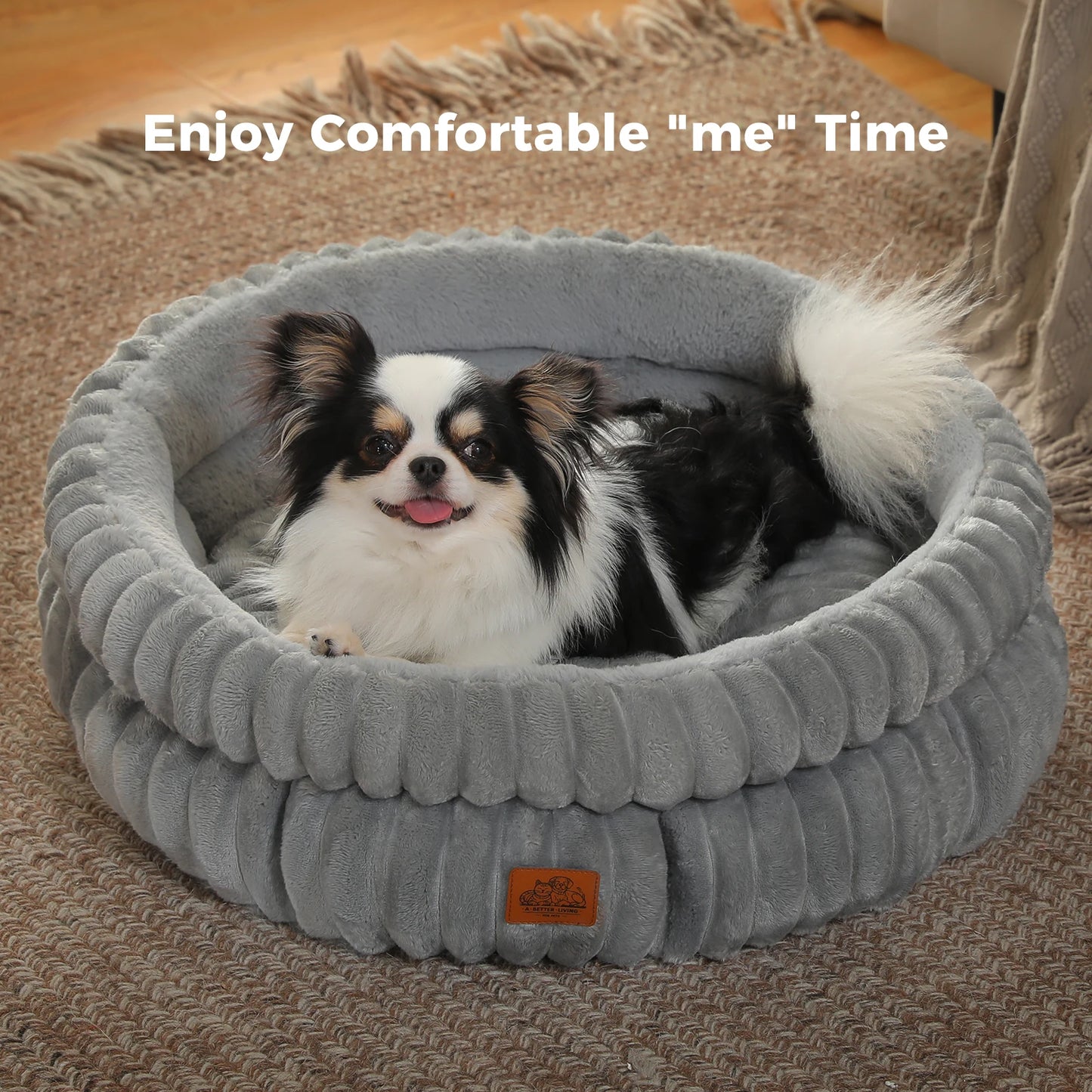 PAWZ Road Dog Bed Cozy Round Washable Anti Slip Bottom