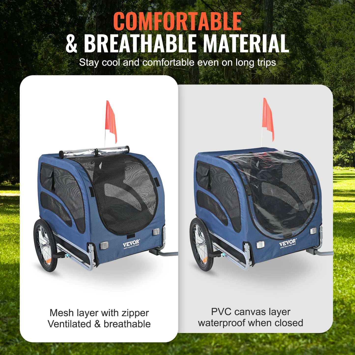 SucceBuy Pet Bicycle Carrier Trailer For Dogs With Coupler