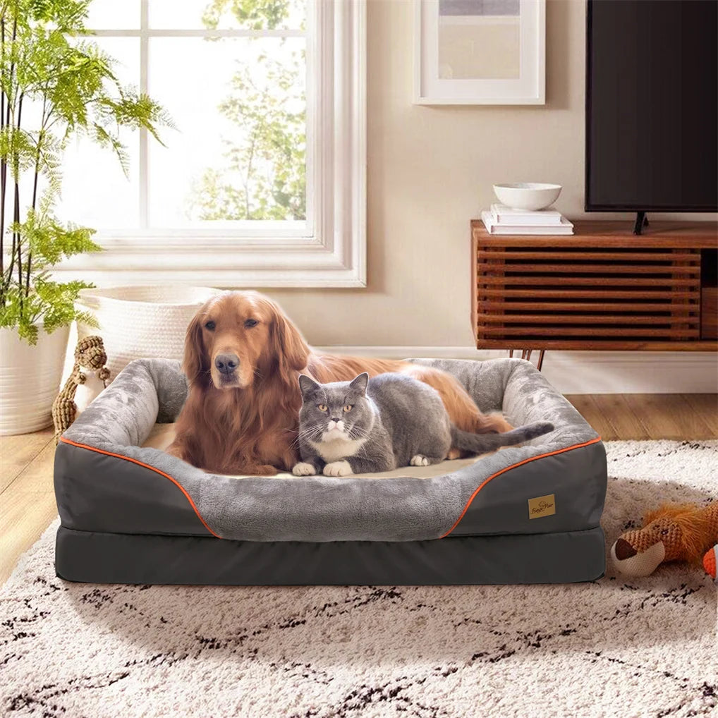 BORWART Orthopedic Memory Foam Dog Bed Sofa Cushion With Removable Cover