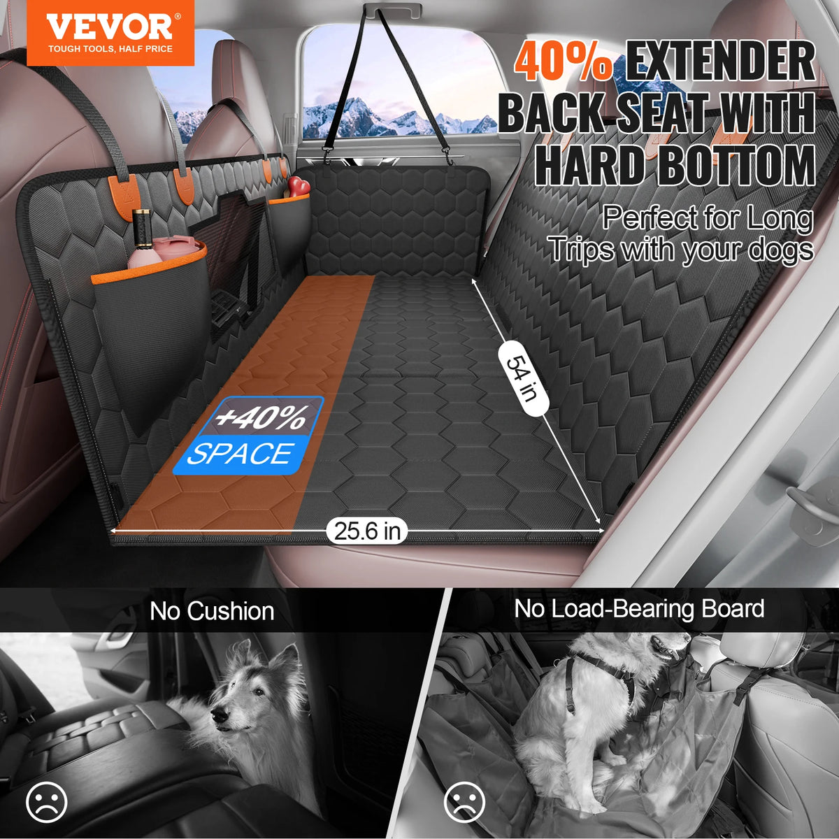 SucceBuy Back Seat Dog Car Seat Cover With Mesh Window