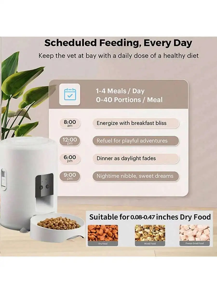 Smart Pet Feeder With App Control For Cats And Dogs