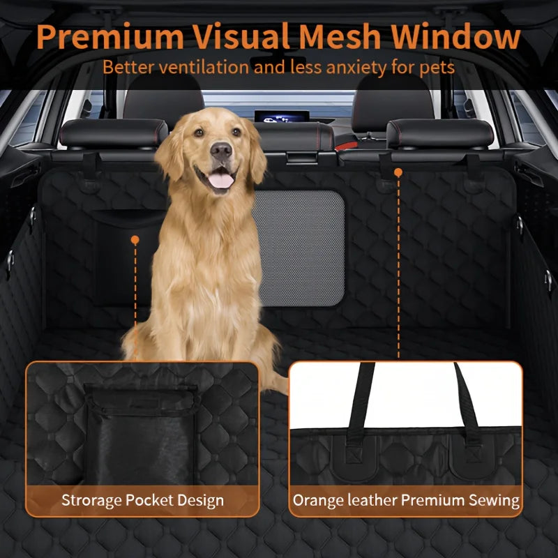 Mancro Dog Car Seat Cover With Storage Pockets Mesh Window