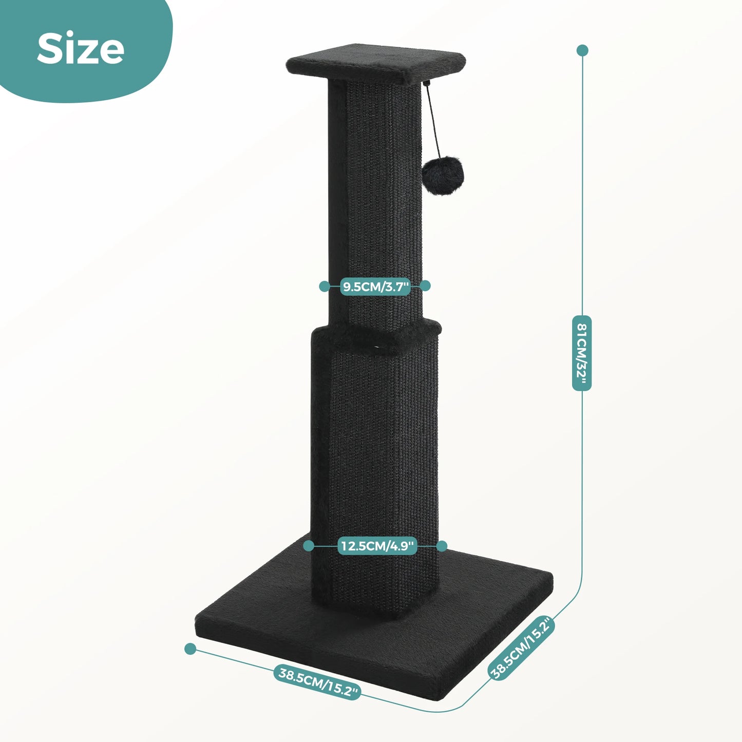 PAWZ Road Cat Scratching Post For Indoor Cats With Sisal Ball