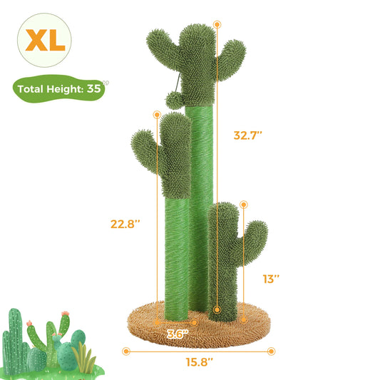 PEQULTICN Cactus Cat Tree With Condo Hammock Scratching Post Indoor