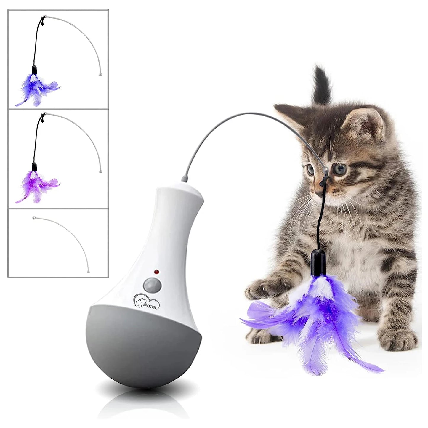 Cat Interactive Feather Teaser Toy For Indoor Play And Exercise