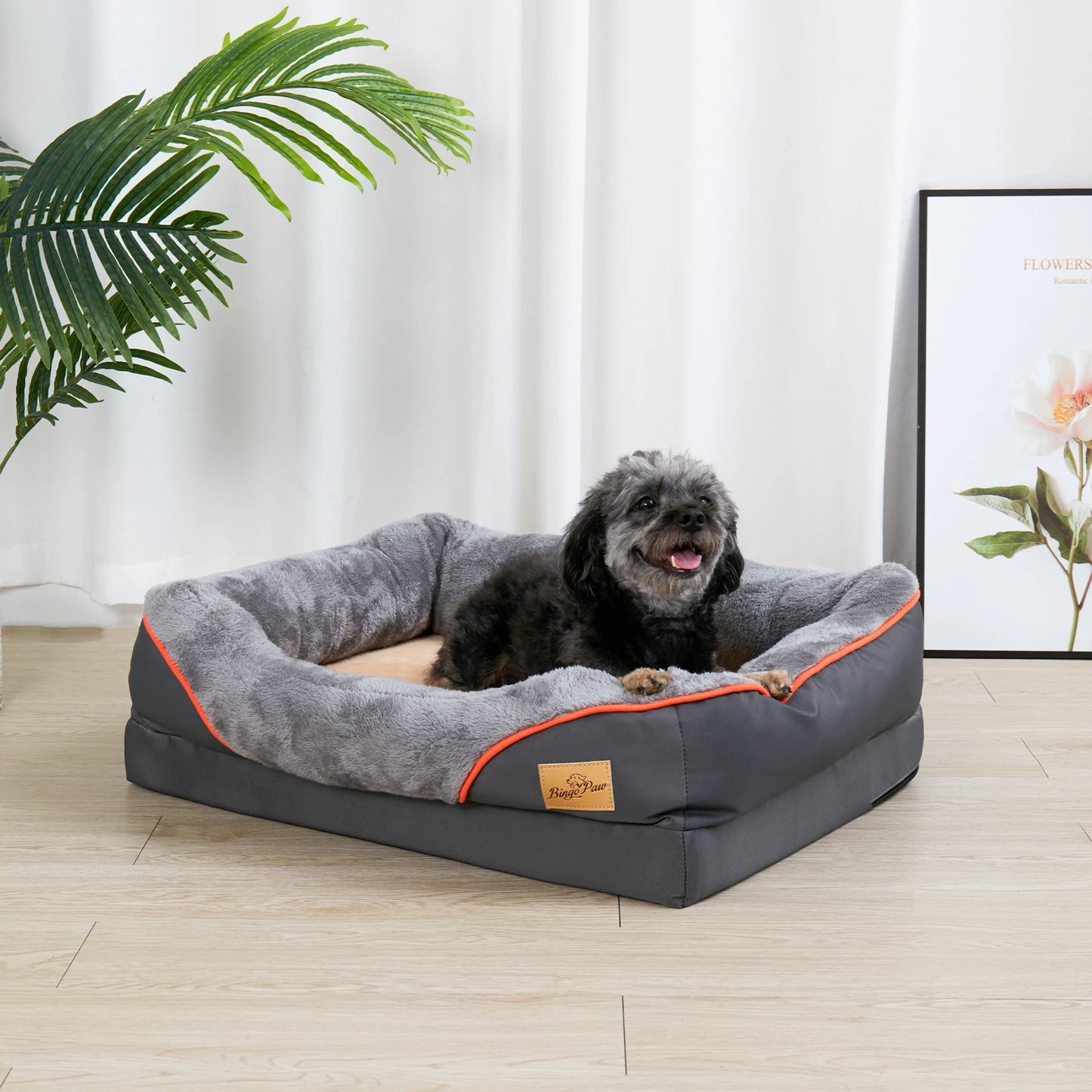 BINGOPAW Super Soft Orthopedic Foam Dog Bed With Removable Cover