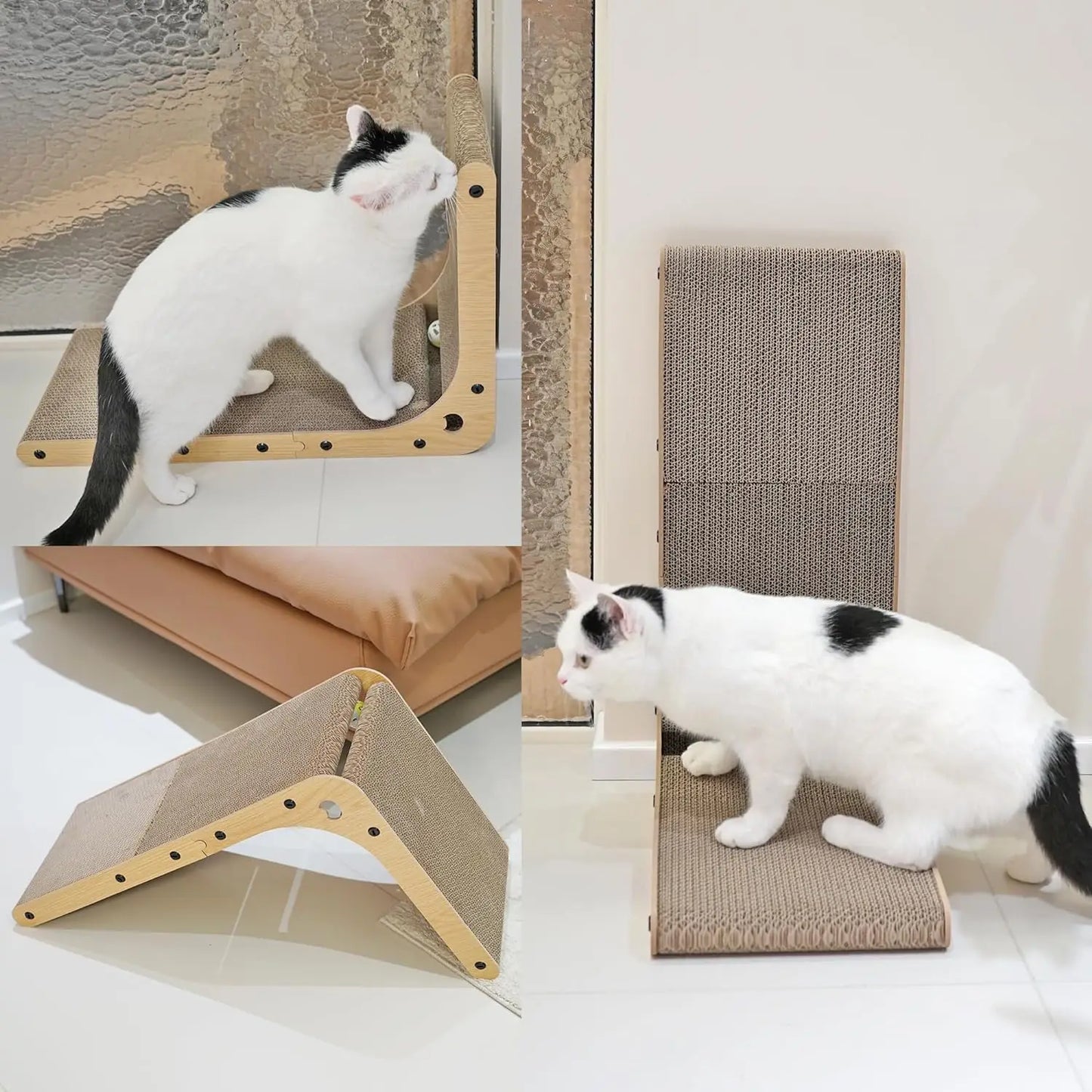 NONECN L Shape Cat Scratch Pad For Indoor Cats Durable