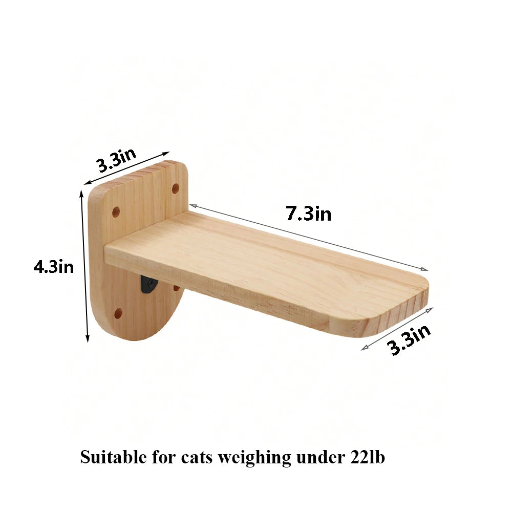 PETRAVELCN Cat Moon Shaped Wall Shelf Hammock Climbing Steps