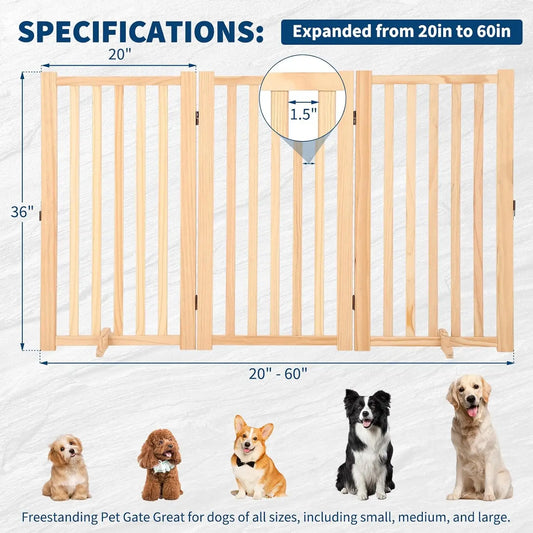 HiMISS Freestanding Foldable Dog Gate for Doorways and Stairs