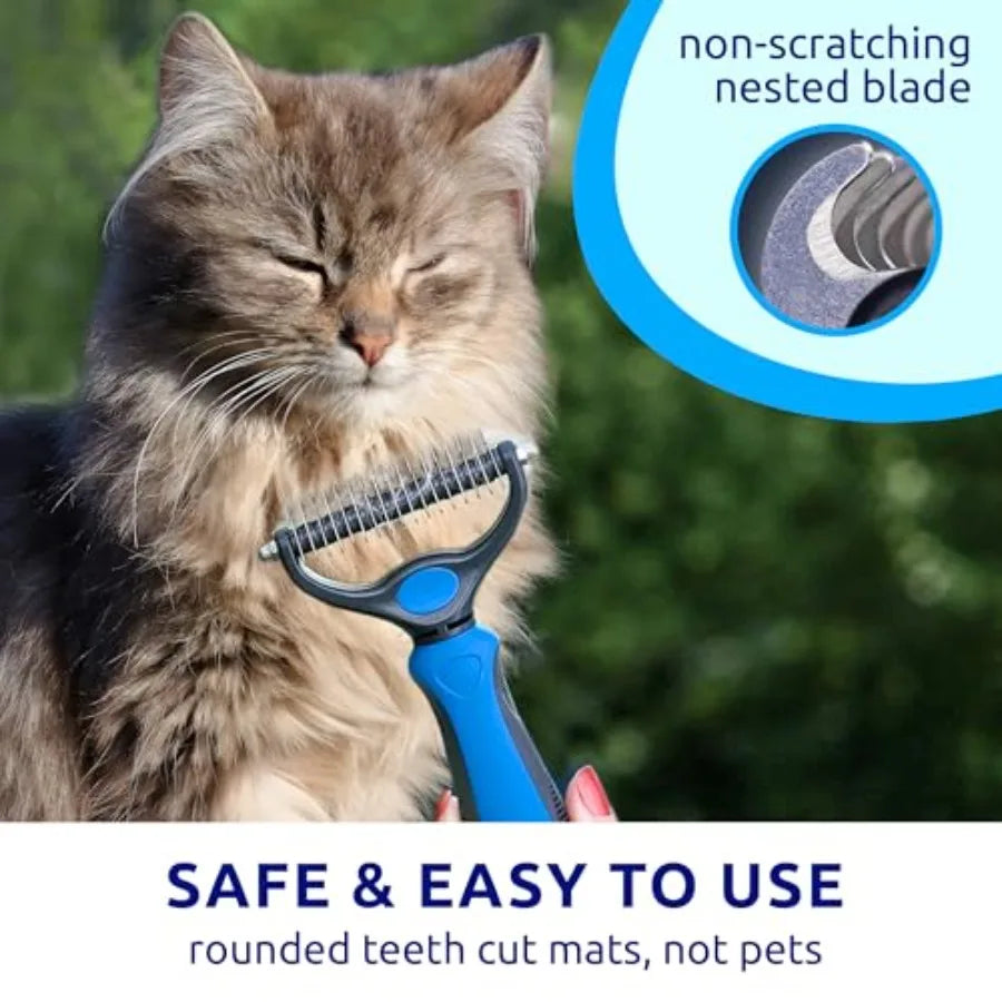 Deshedding Double-Sided Grooming Brush For Cats And Dogs
