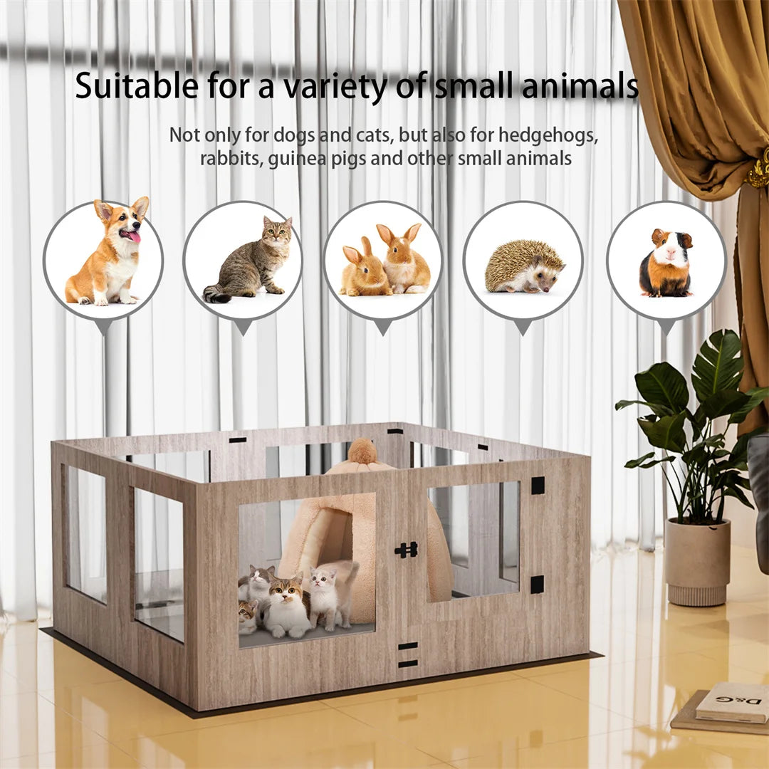 High-concerned Tempered Glass Pet Whelping Box With Pad