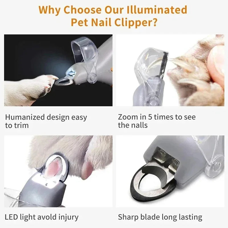 LED Pet Nail Clipper For Safe Dog And Cat Grooming