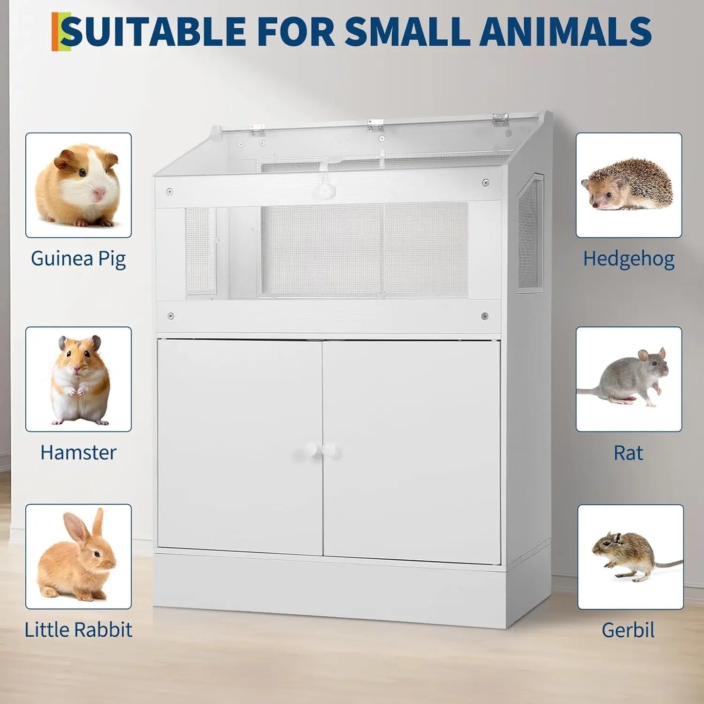HiMISS Acrylic Animal Cage With Storage Cabinet For Hamster