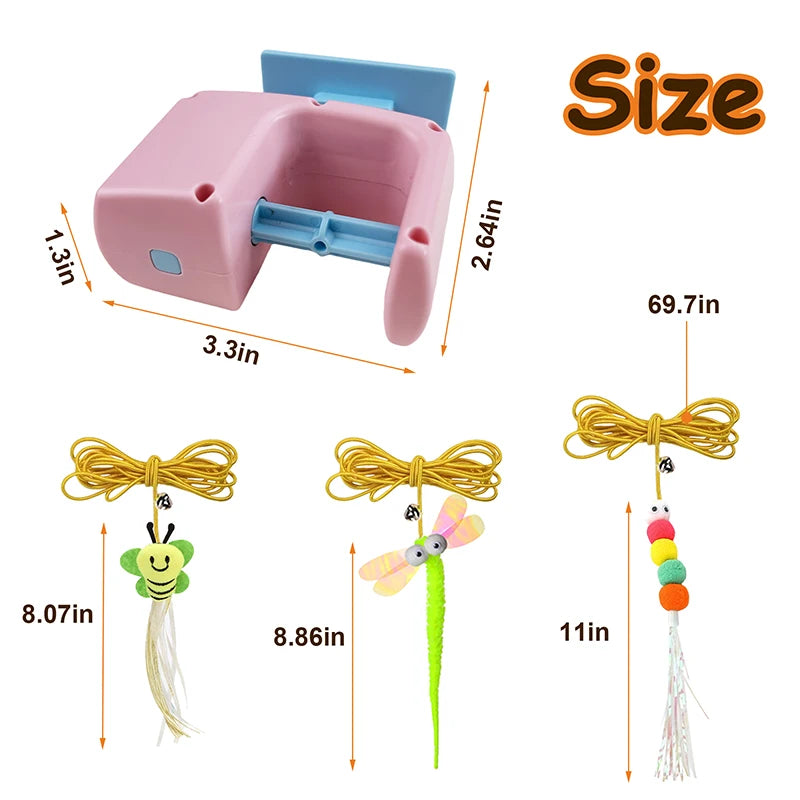 Booteely Interactive Hanging Cat Toy With Retractable String Feathers