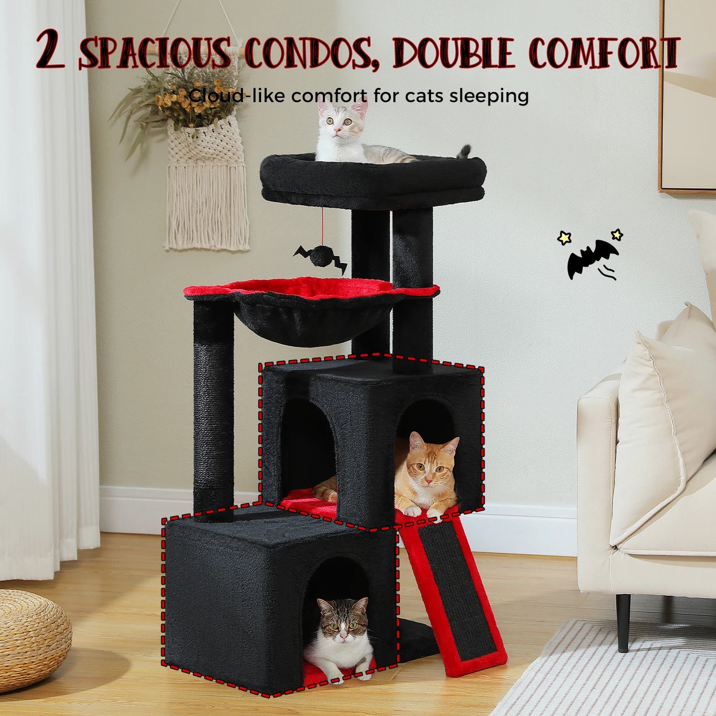 PEQULTICN Large Cat Tree For Indoor Cats Multi Level Tower