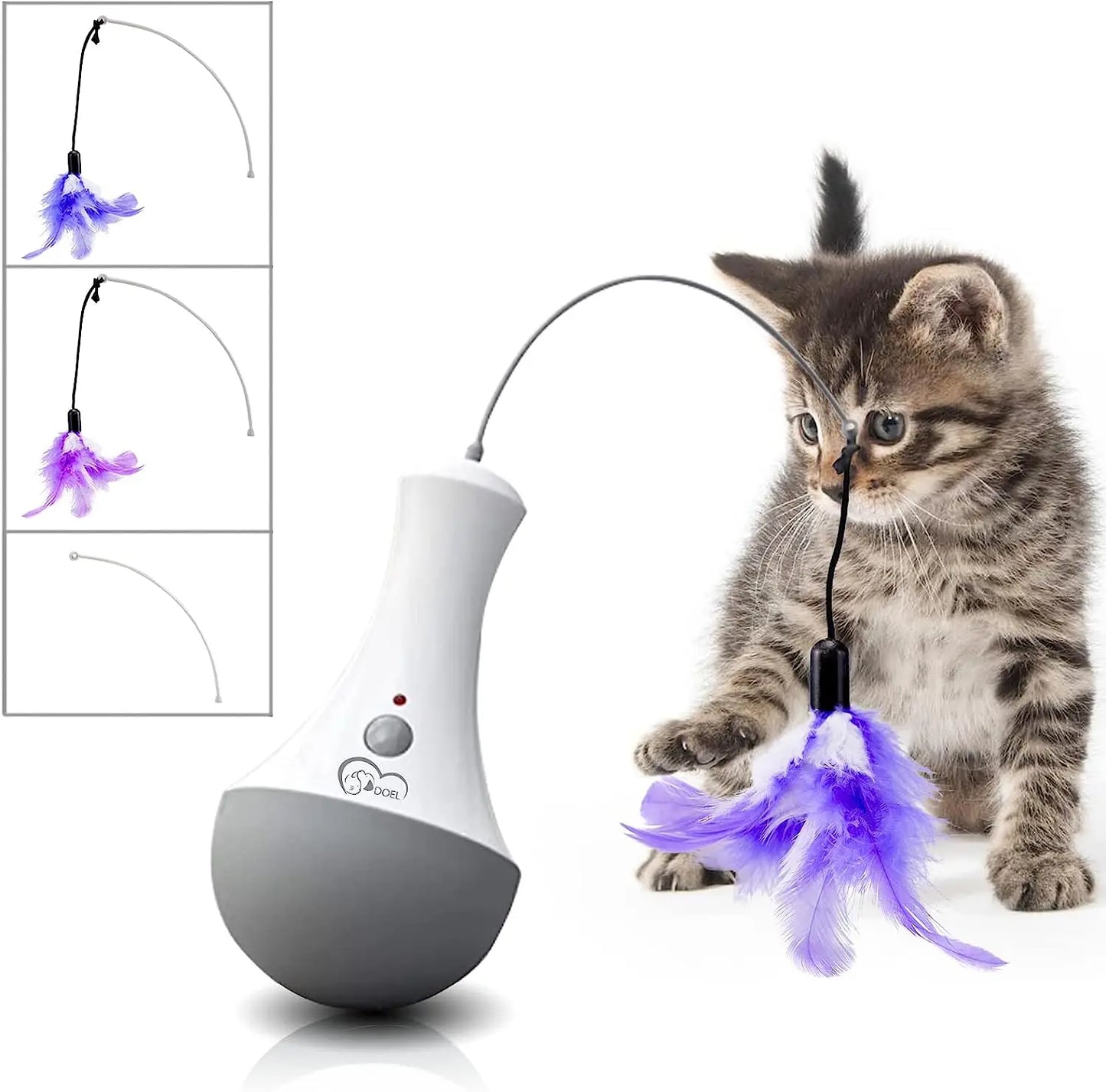 Cat Interactive Feather Teaser Toy For Kittens Indoor Play