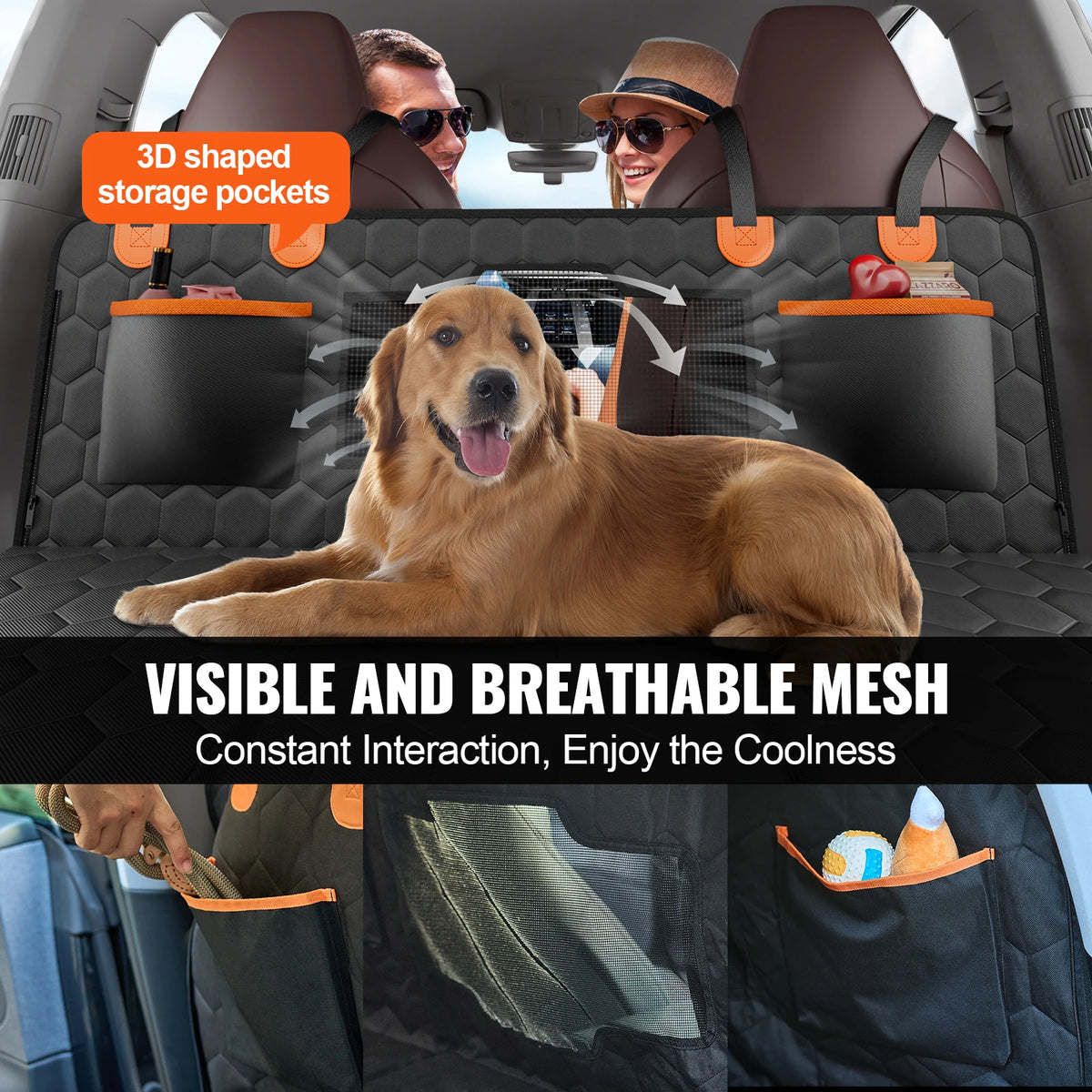 SucceBuy Back Seat Dog Car Seat Cover With Mesh Window