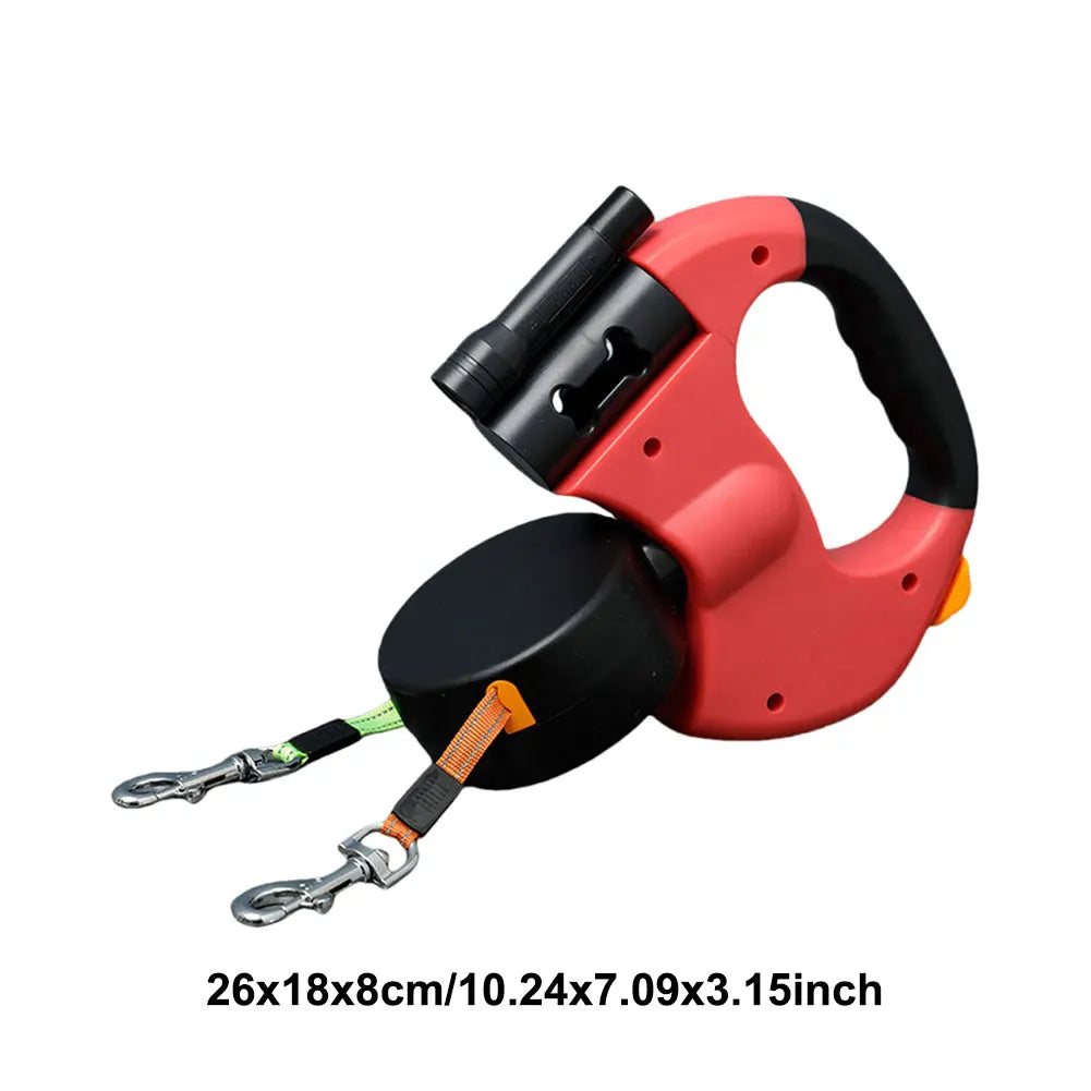 Alloet Double Headed Retractable Dog Leash With 360 Degree Swivel