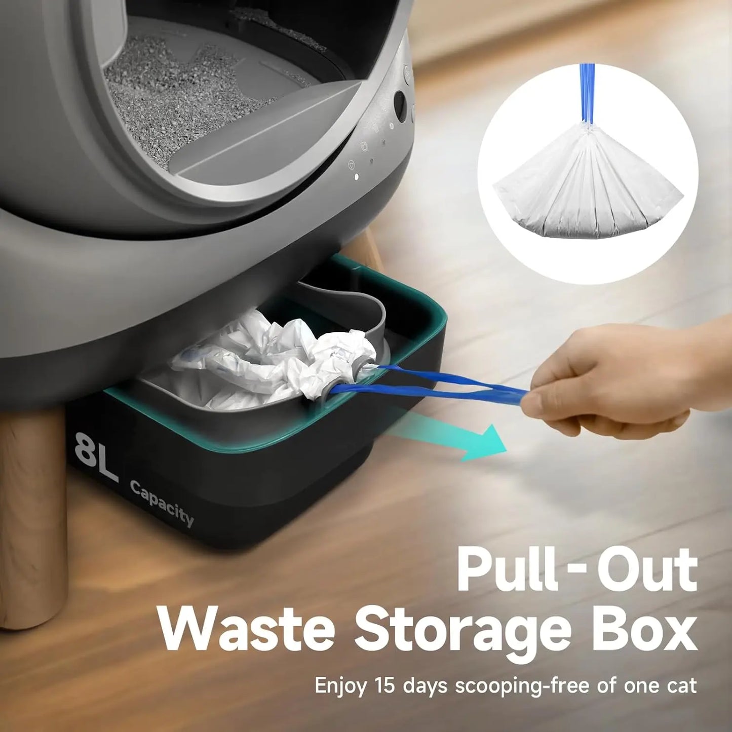 Self Cleaning Automatic Litter Box For Multiple Cats With App