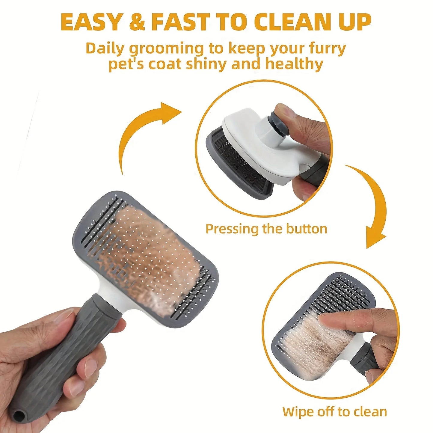 Hign-concerned 8 Piece Dog Grooming Kit Self Cleaning Nail Clippers Flea Comb