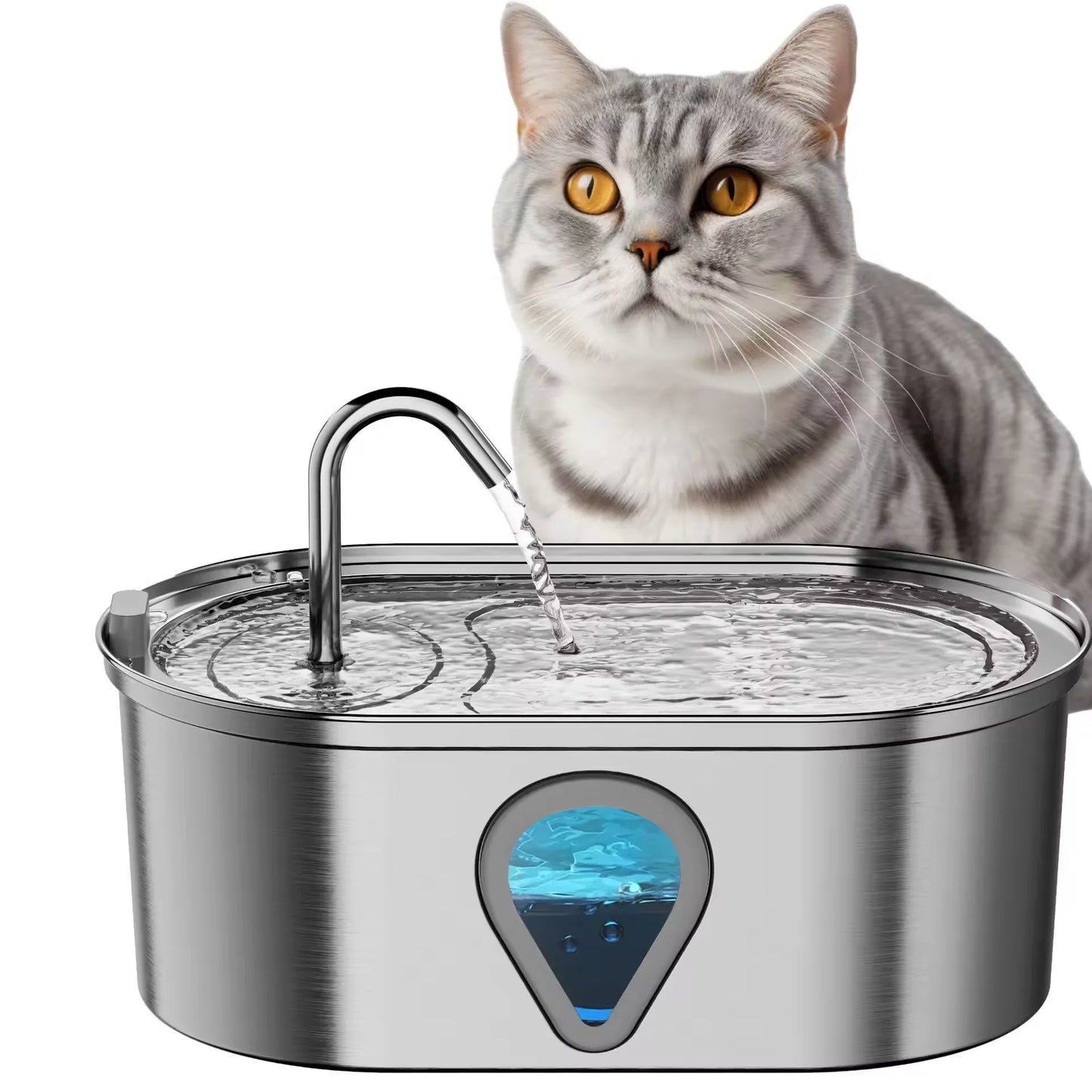 NPET Automatic Cat Water Fountain Stainless Steel
