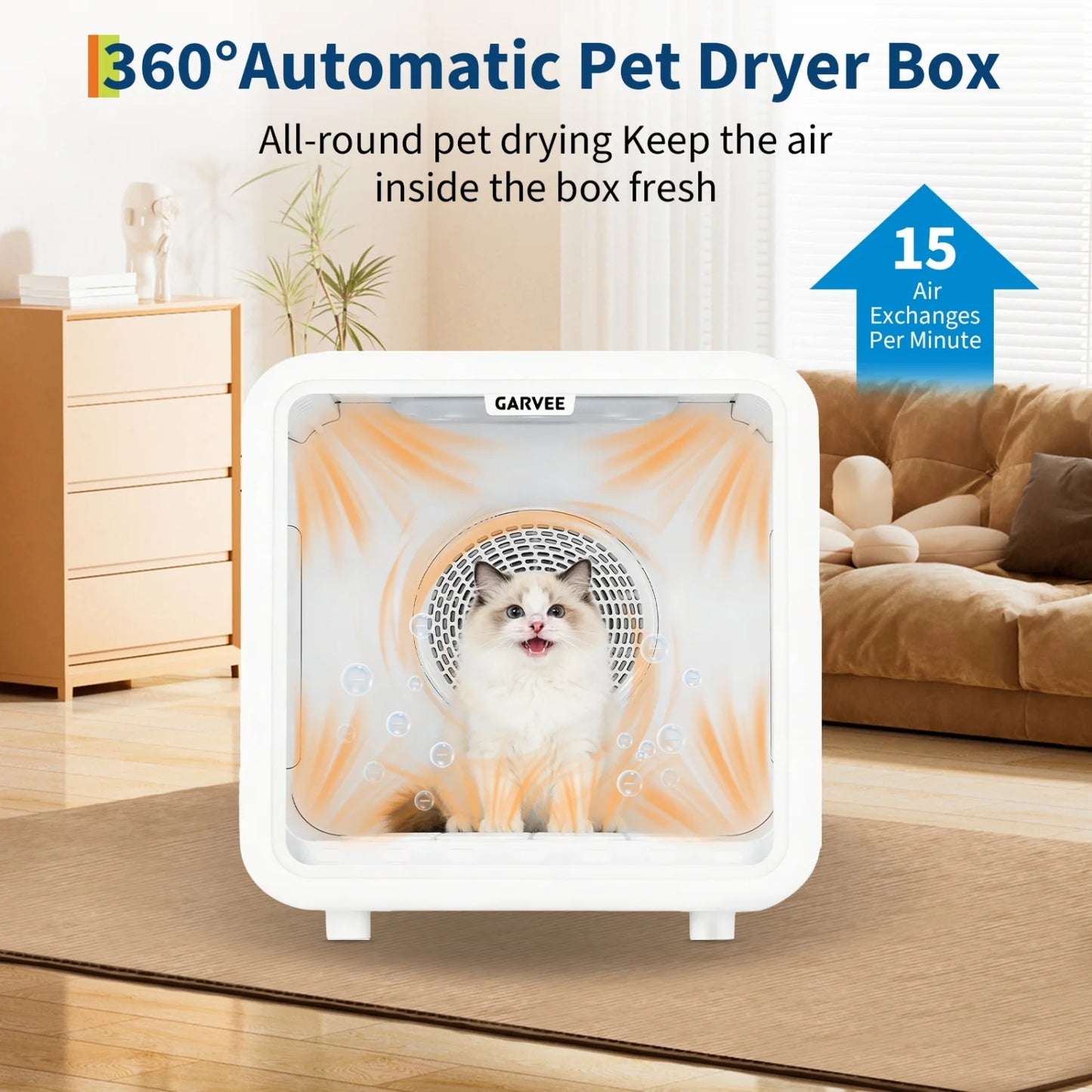 HiMISS 360 Degree Pet Dryer Box With 5 Outlets And Quiet Temperature Control