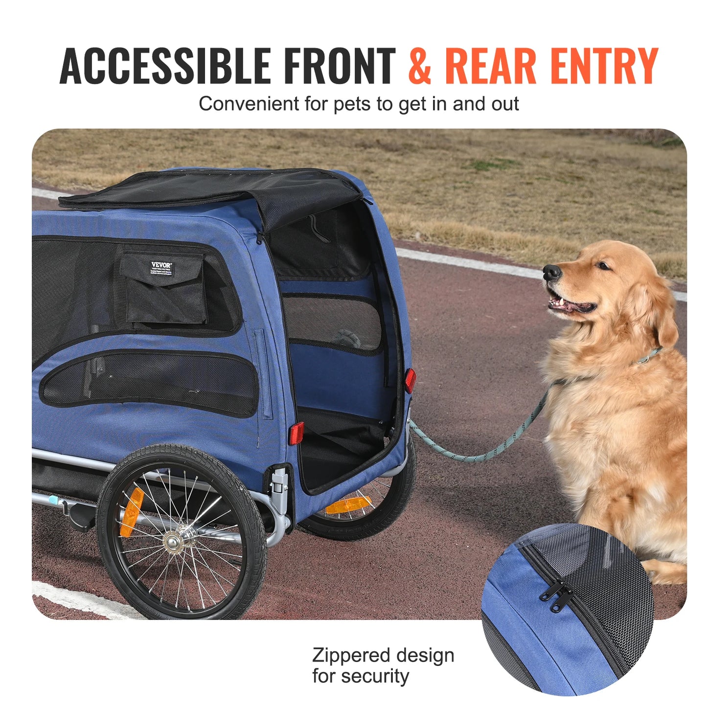 SucceBuy Pet Bicycle Carrier Trailer For Dogs With Coupler